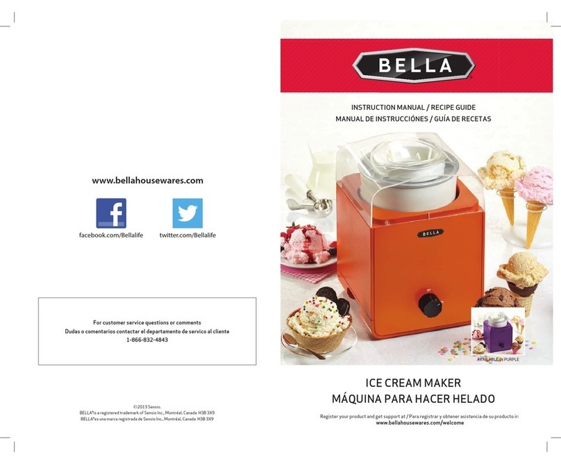 Bella ICE CREAM MAKER Instruction manual & recipe guide
