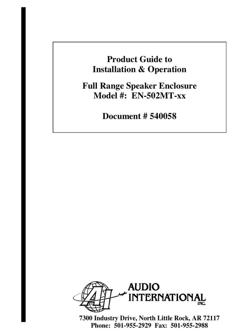 Audio international EN-502MT-xx Product guide to installation & operation Audio international EN-502MT-xx Product guide to installation & operation