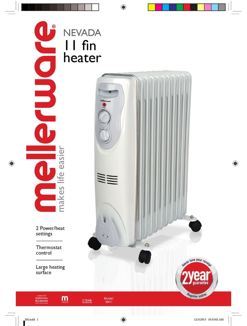 Mellerware NEVADA 11 fin heater quick start guide