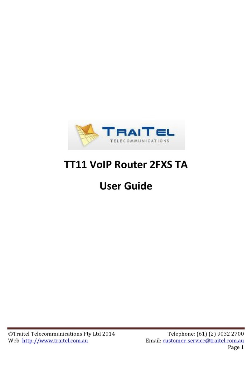 Traitel Telecommunications TT11 2FXS TA user guide