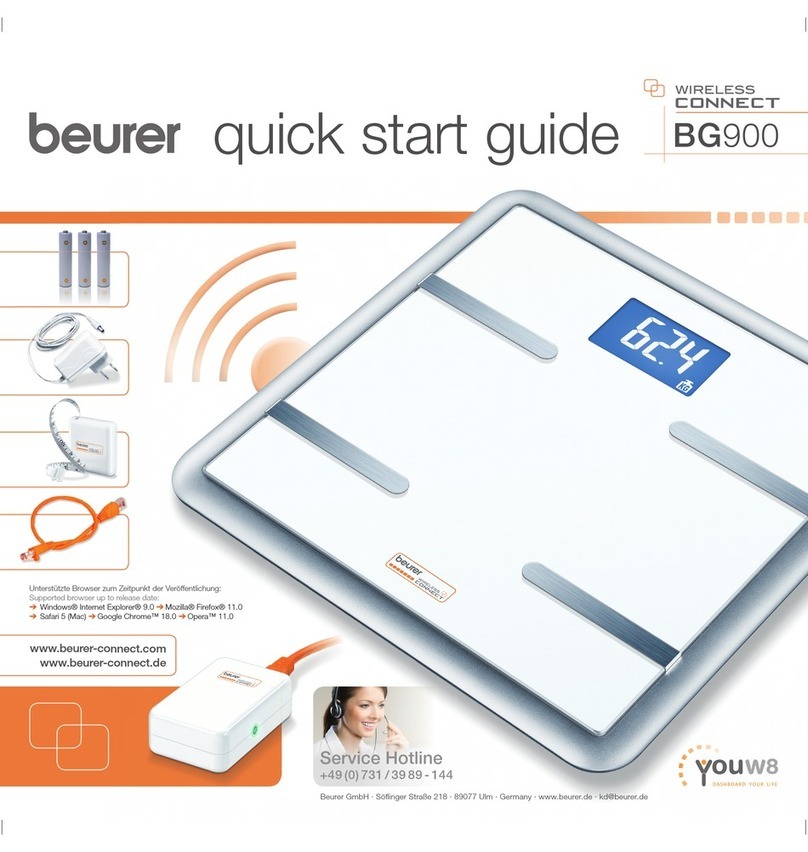 Beurer BG900 quick start guide