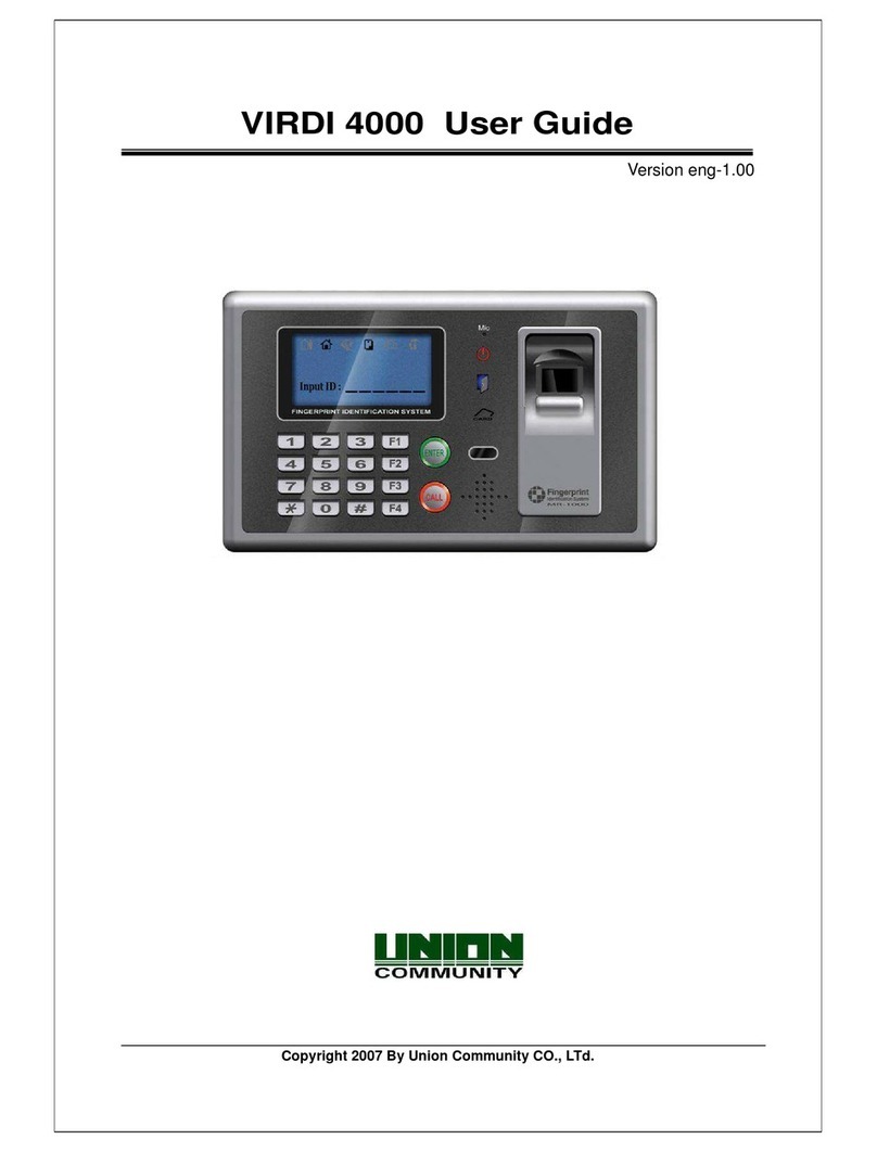 UNIONCOMMUNITY Virdi 4000 User manual
