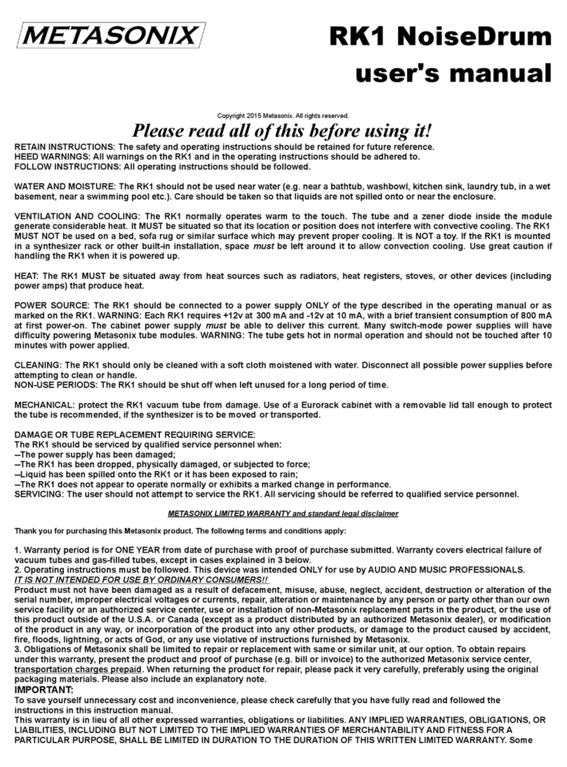 METASONIX RK1 NoiseDrum user manual