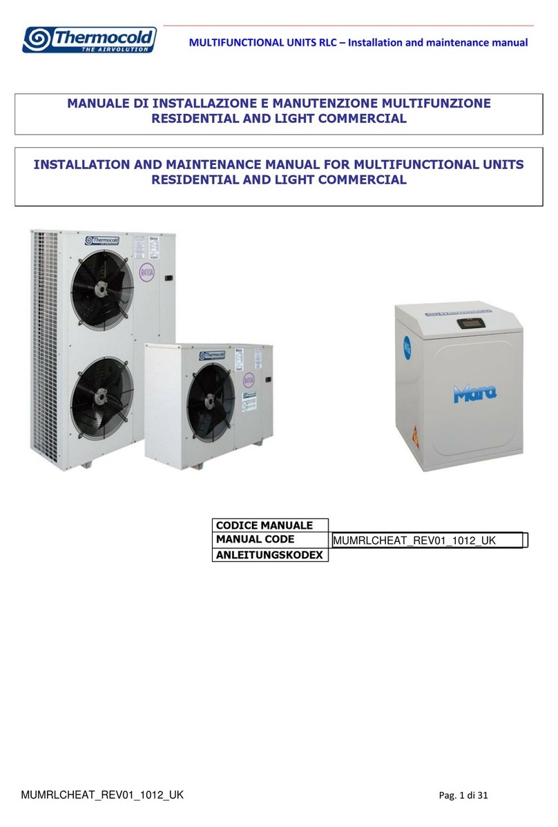 Thermocold MULTIFUNCTIONAL UNITS RLC Installation and maintenance manual