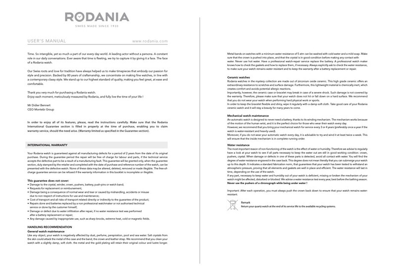 Rodania RONDA CAL. 7003.L User instructions