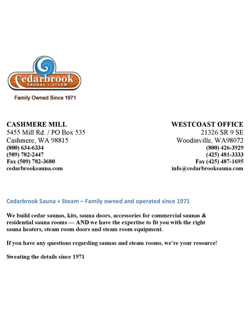 Cedarbrook Designer 4.5S Installation and operating instructions Cedarbrook Designer 4.5S Installation and operating instructions