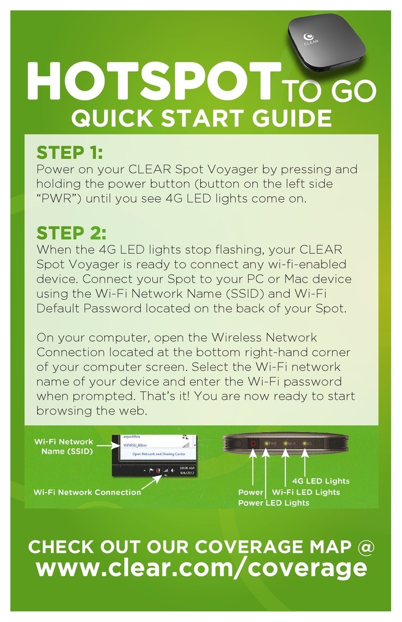 Clear HOTSPOT TO GO quick start guide