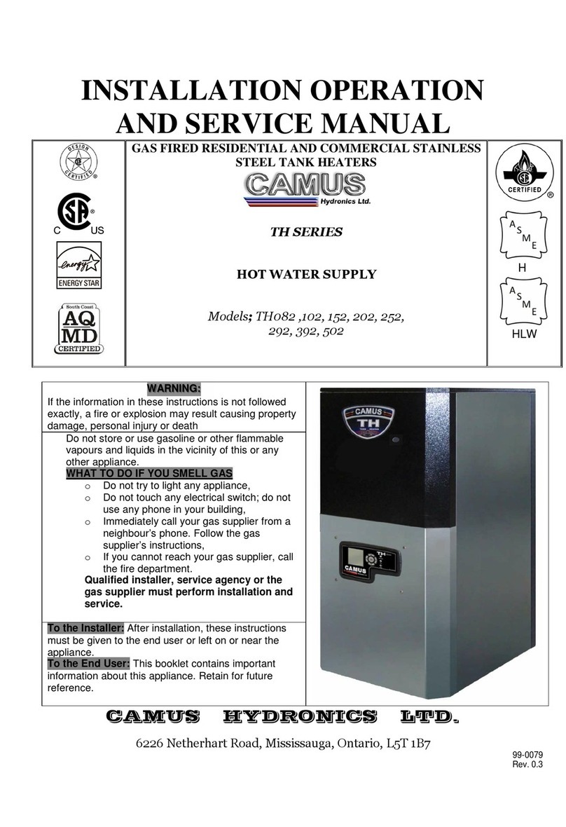 Camus Hydronics TH082 Installation, operation and service manual Camus Hydronics TH082 Installation, operation and service manual