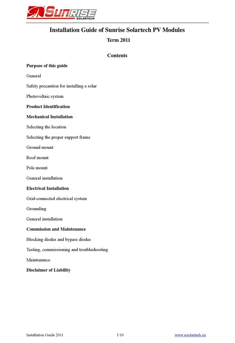 Sunrise Solartech PV Modules User manual