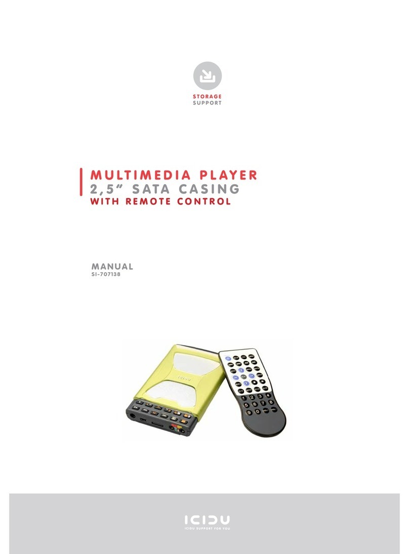 Icidu MULTIMEDIA PLAYER 2,5” SATA CASING WITH REMOTE... manual