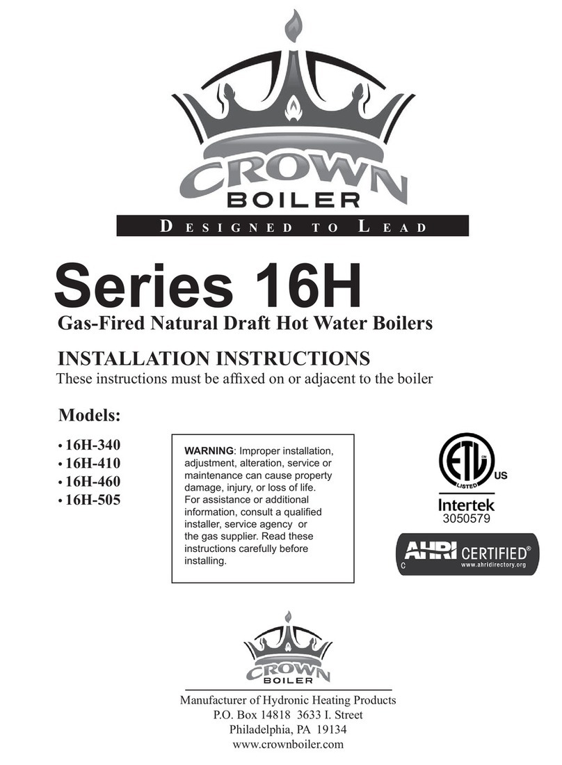 Crown Boiler 16H-340 User manual Crown Boiler 16H-340 User manual