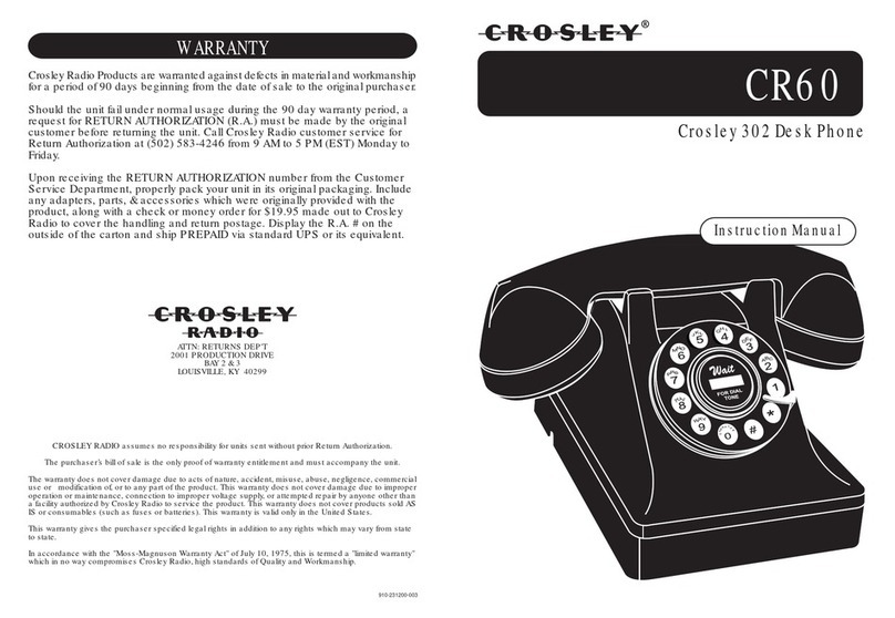 Crosley CR60 instruction manual