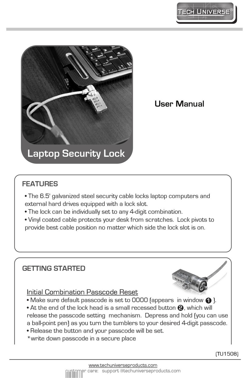 Tech Universe Laptop Security Lock user manual