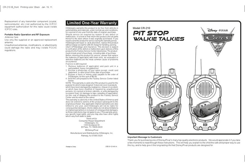 KIDdesigns CR-210 user manual