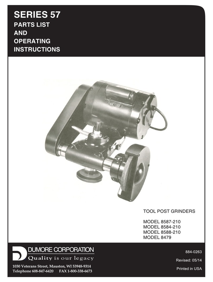 dumore 8587-210 Parts list and operating instructions