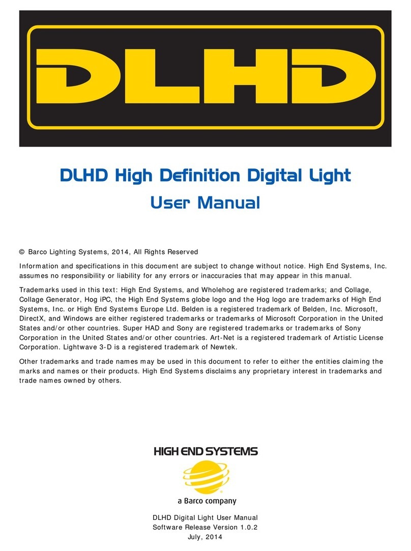 High End Systems DLHD High Definition Digital Light User manual