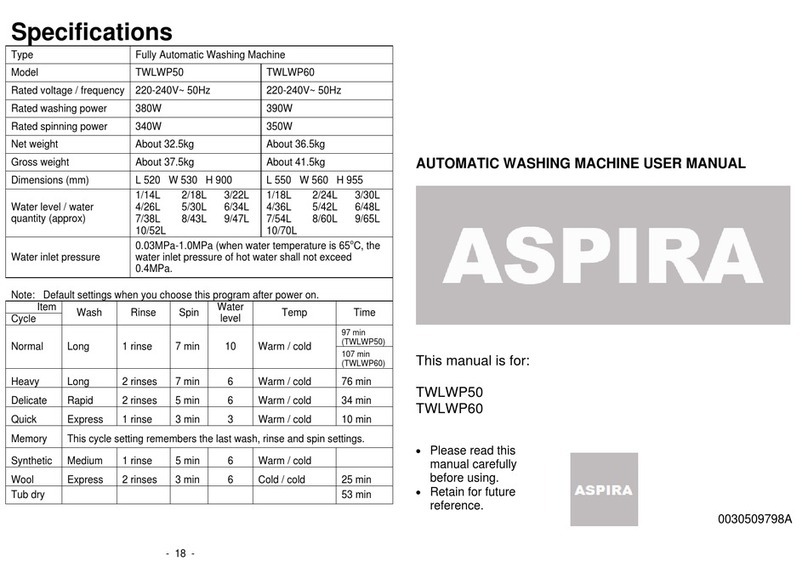 Aspira TWLWP50 user manual