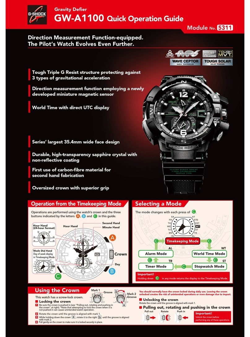 G-Shock Gravity Defier GW-A1100 Quick operation guide