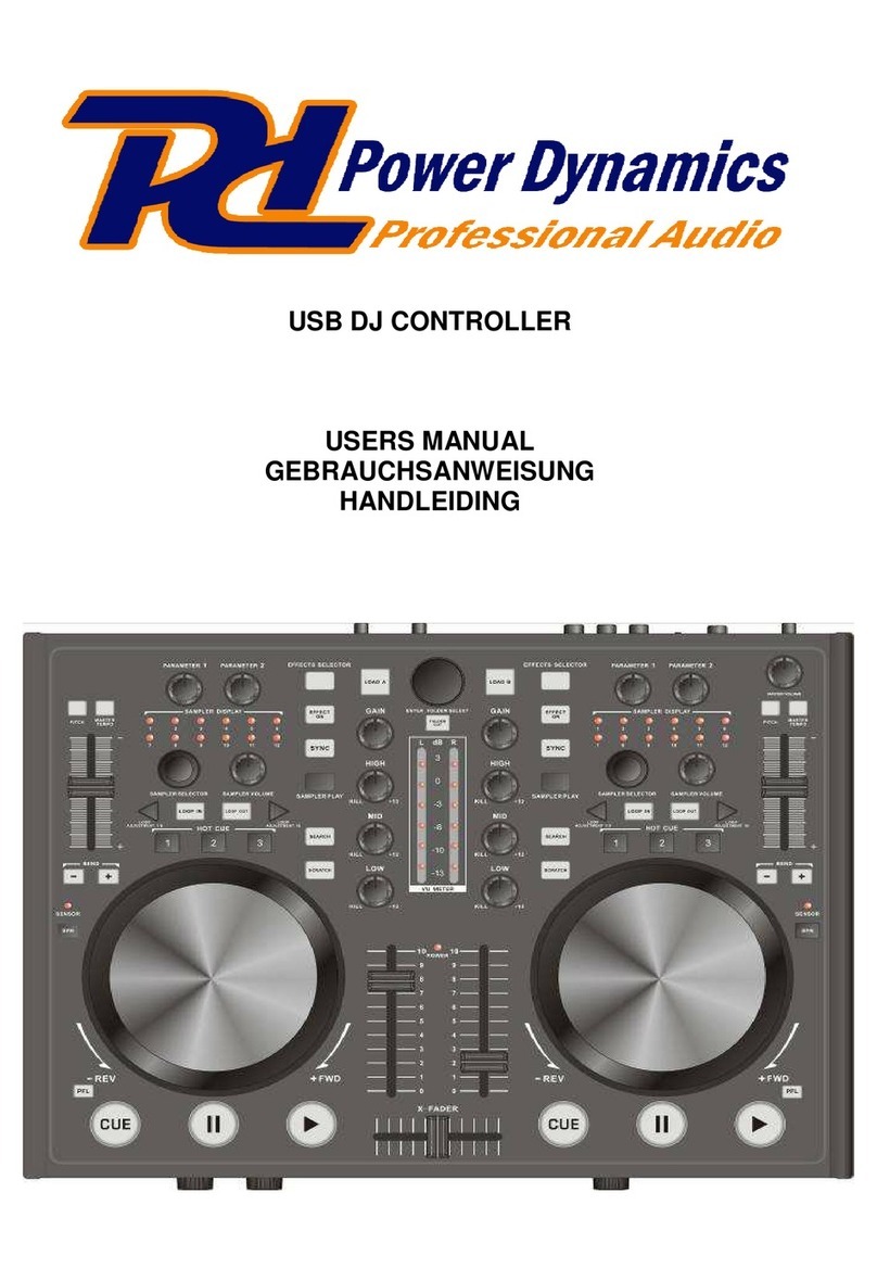 Power Dynamics USB DJ CONTROLLER user manual
