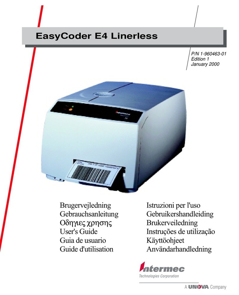 Intermec EasyCoder E4 Linerless User manual Intermec EasyCoder E4 Linerless User manual
