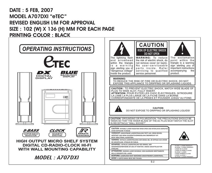Etec A707DXI operating instructions