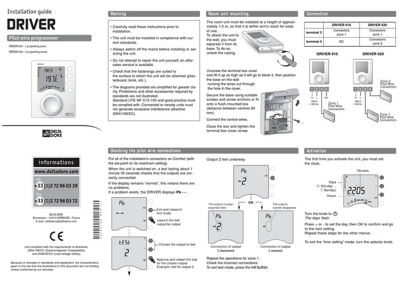 DELTA DORE DRIVER 610 installation guide