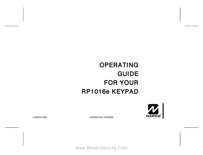 NAPCO MAGNUM ALERT RP1016E KEYPAD User manual NAPCO MAGNUM ALERT RP1016E KEYPAD User manual