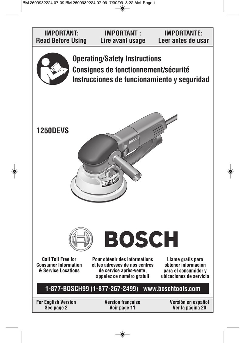 Bosch 1250DEVS - NA 6" Dual-Mode Variable Speed Random Orbit... Assembly instructions