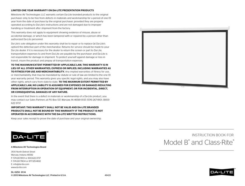 Da-Lite Model B Instruction book
