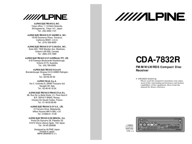 Alpine CDA-7832R owner's manual