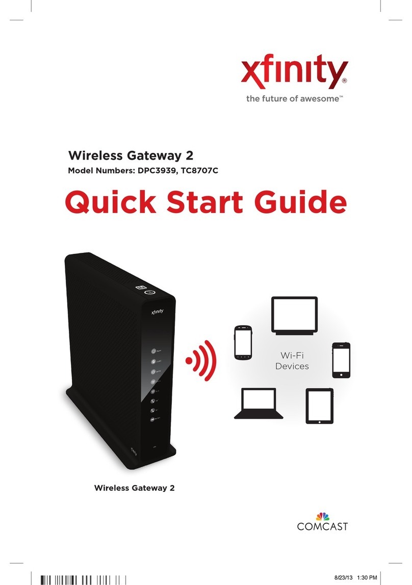 Comcast Xfinity DPC3939 quick start guide
