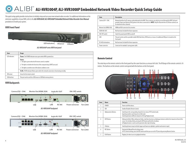 ALIBI ALI-NVR3004P Quick setup guide