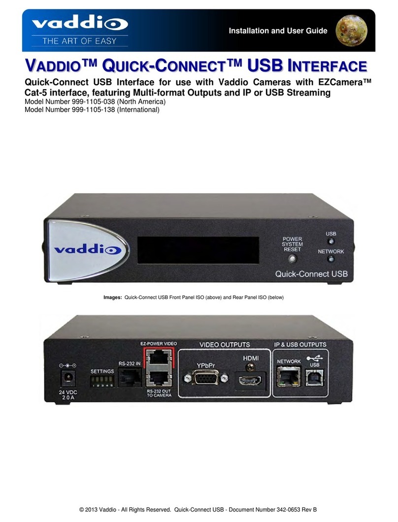 VADDIO 999-1105-038 User manual