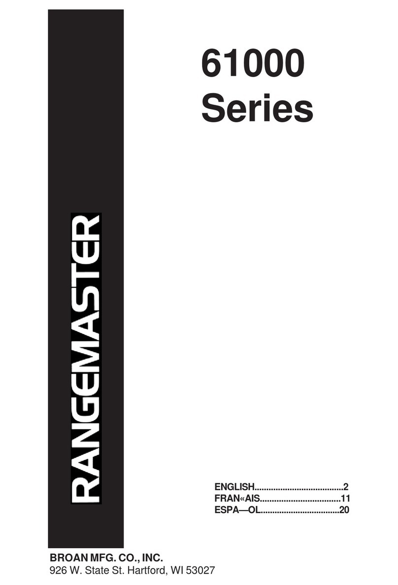 Broan Rangemaster 61000 Series User manual