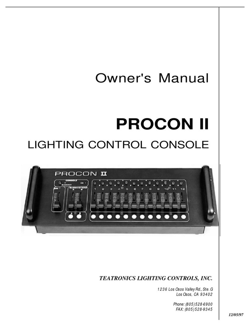Teatronics Lighting Controls PROCON II owner's manual