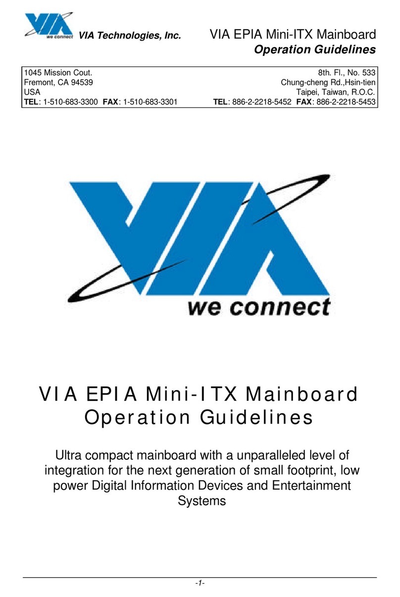 VIA Technologies EPIA Mini-ITX Instruction Manual