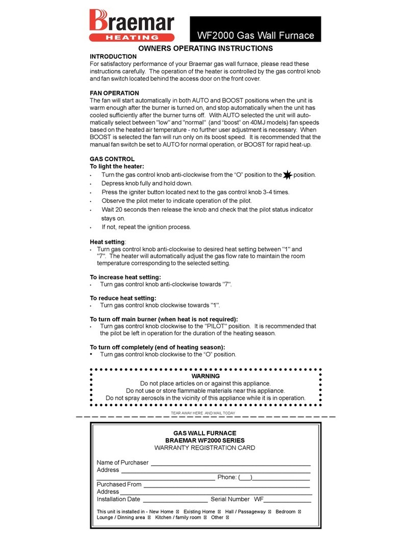Braemar WF2000 Owner operating instructions