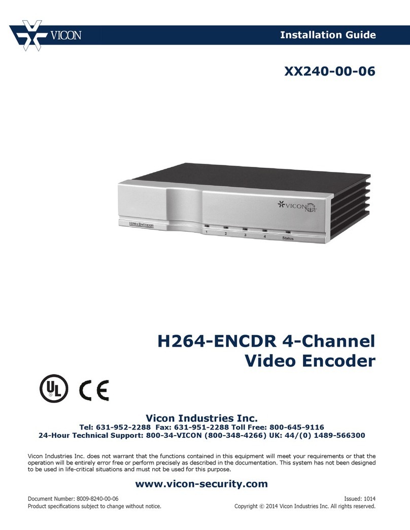 Vicon H264-ENCDR installation guide