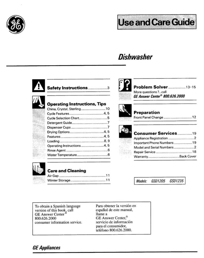 GE GSD1205 User manual