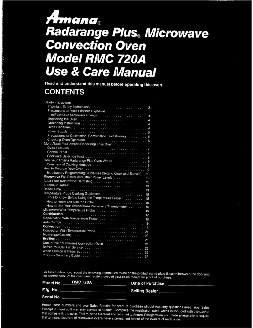 Amana Radarange Plus RMC 720A User manual