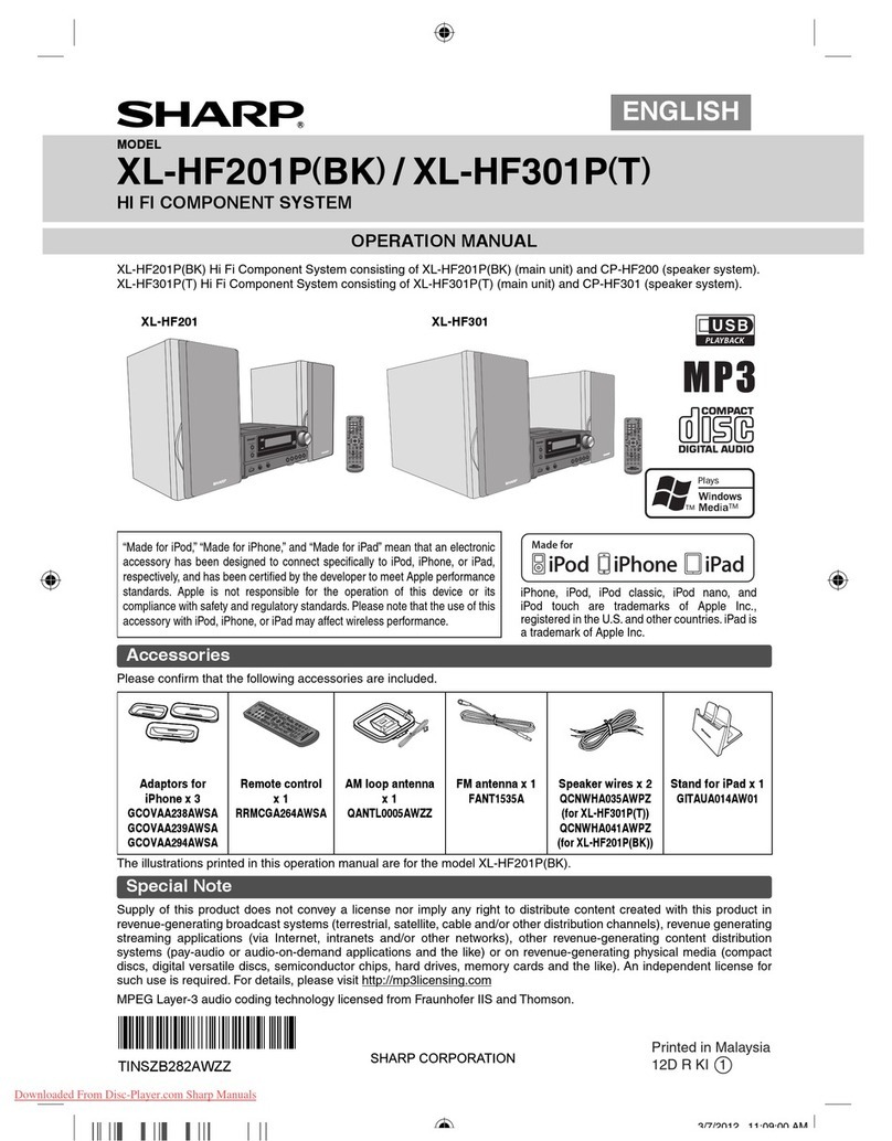 Sharp XL-HF201P(BK) User manual