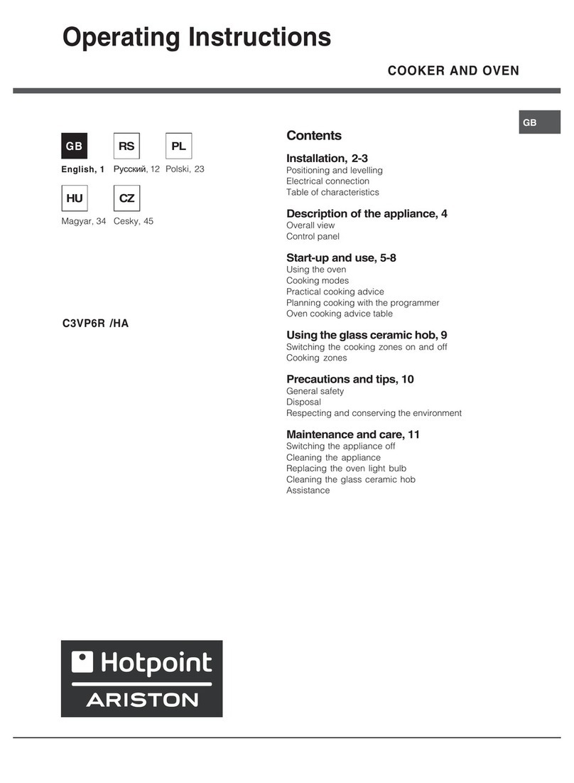Hotpoint Ariston C3VP6R /HA operating instructions