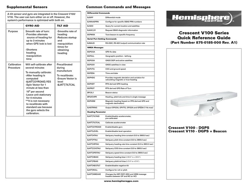 Hemisphere GPS Crescent V100 Series Quick reference guide Hemisphere GPS Crescent V100 Series Quick reference guide