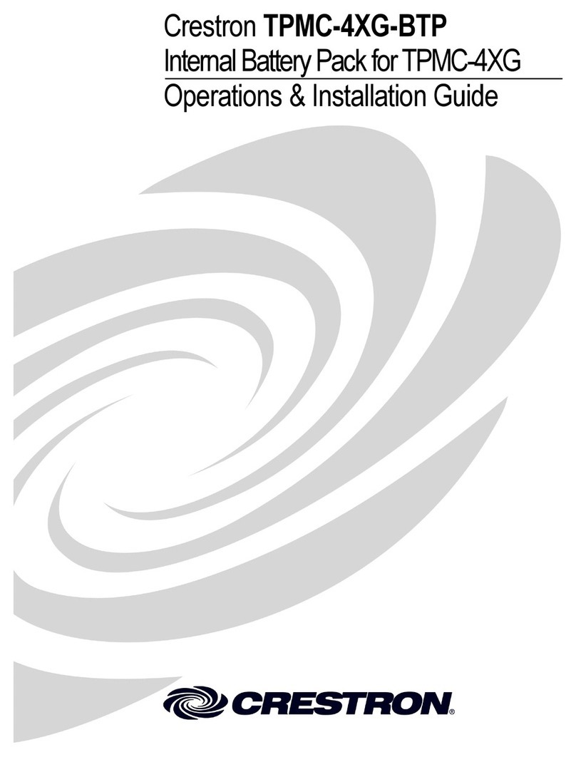Crestron Internal Battery Pack TPMC-4XG-BTP How to use
