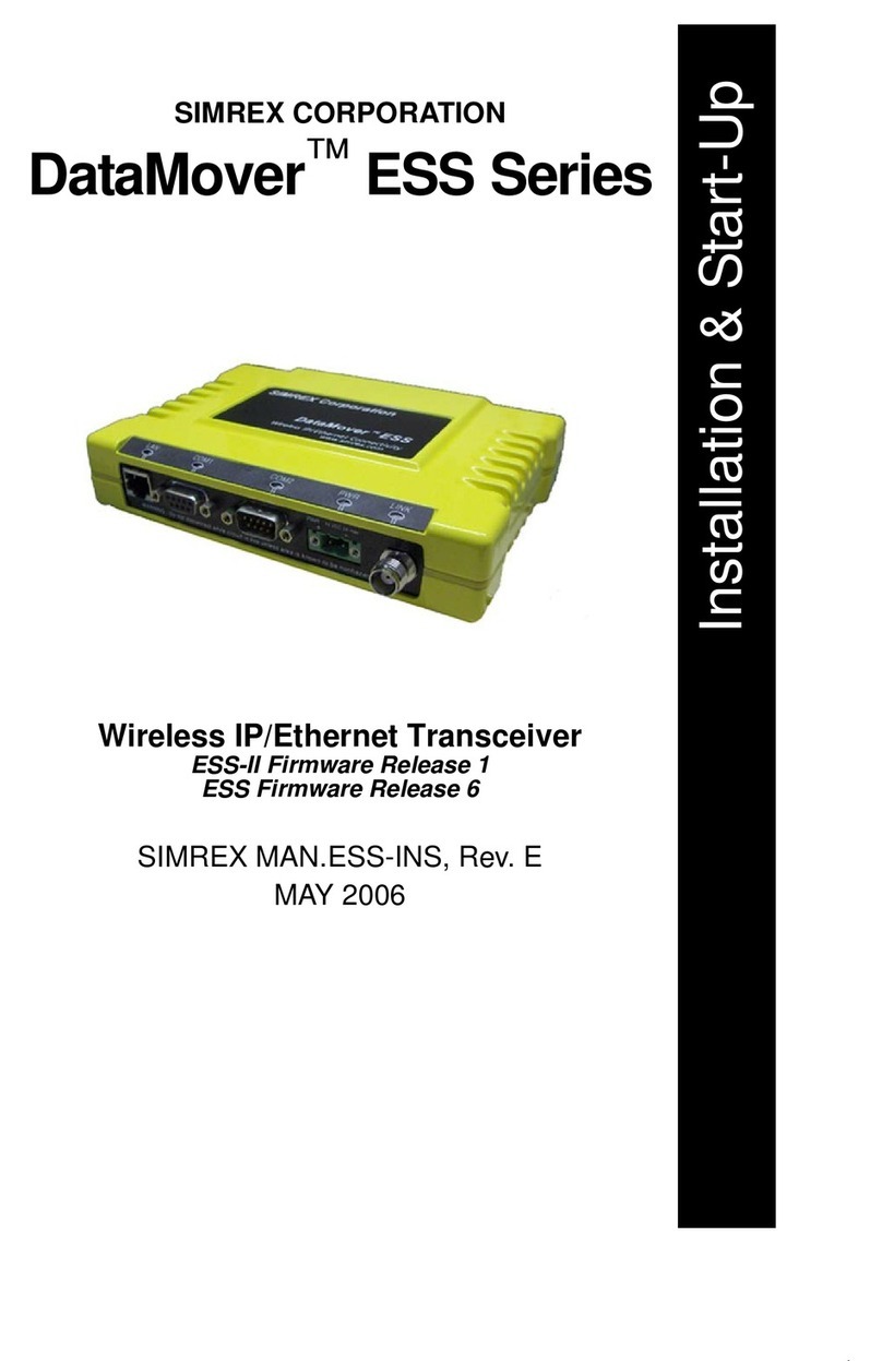 SIMREX DataMover ESS Series Installation & start-up instructions