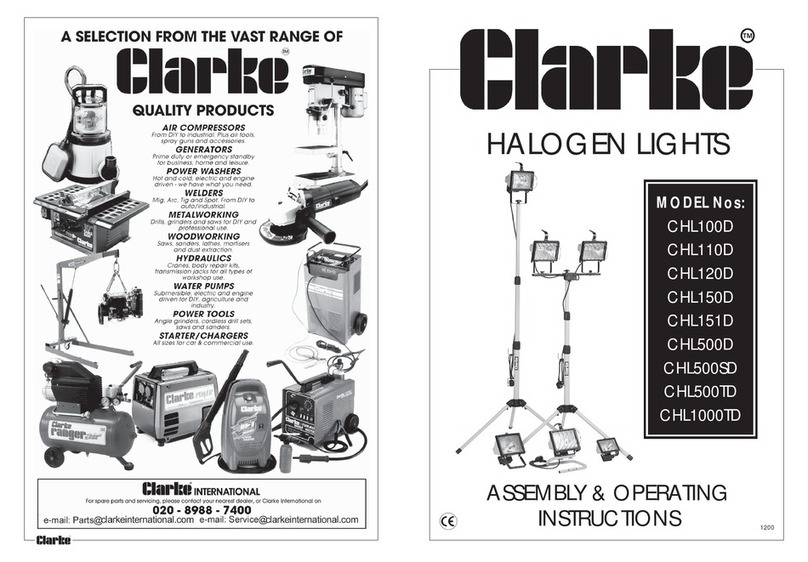 Clarke CHL100D Quick reference guide