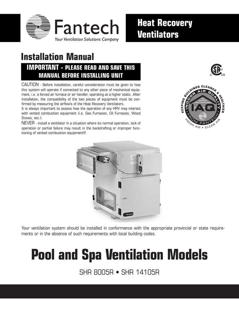 Fantech SHR 14105R installation manual Fantech SHR 14105R installation manual