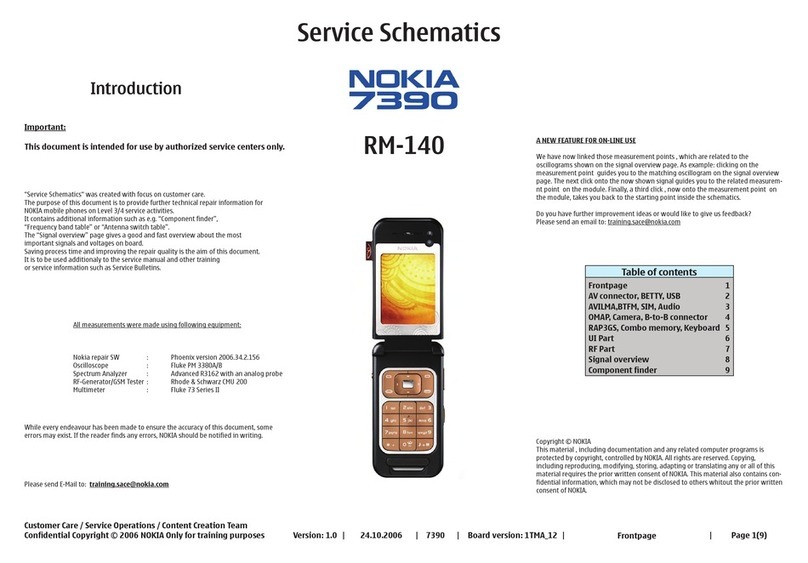 Nokia 7390 - Cell Phone - WCDMA Service schematics