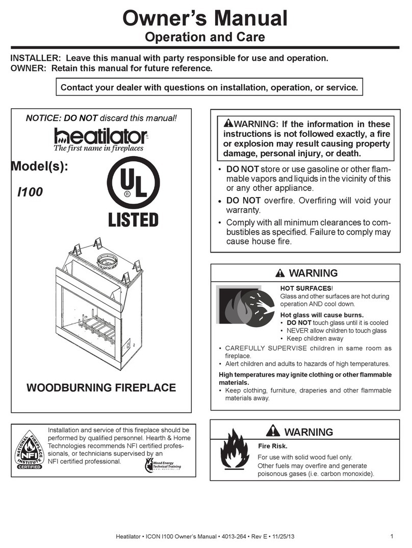 Heatilator Icon I100 User manual Heatilator Icon I100 User manual