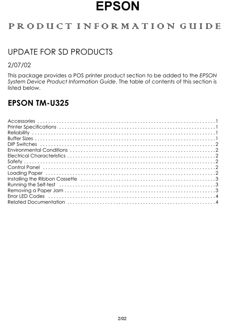 Epson U325 - TM B/W Dot-matrix Printer Installation and operation manual